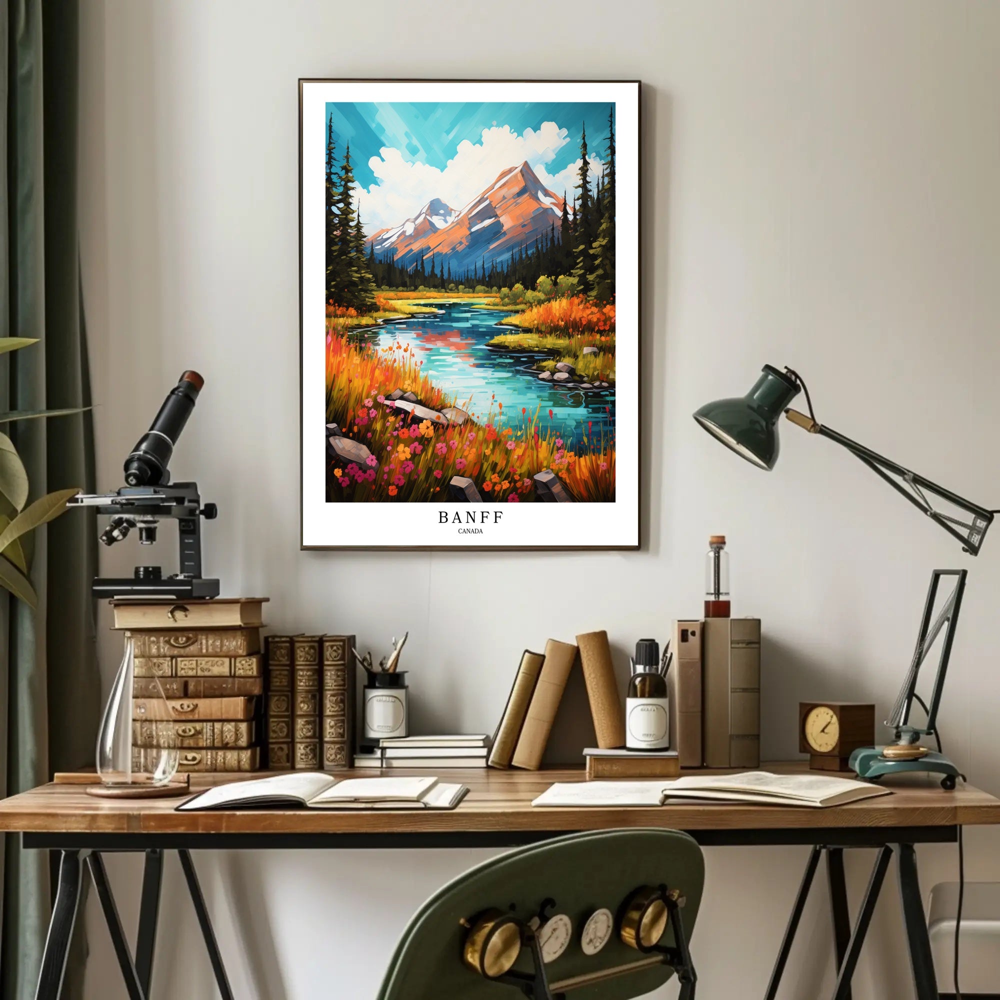 Banff Scenic Landscape Modern National Park Poster PosterGoat