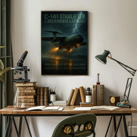 Military Aircraft Stormy Scene: C-141 Starlifter Poster