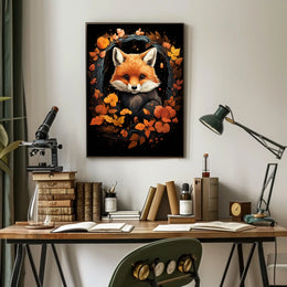 Red Panda Autumnal Whimsy Art Poster Decor