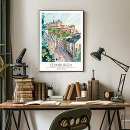 Edinburgh Scenic Illustration Poster PosterGoat