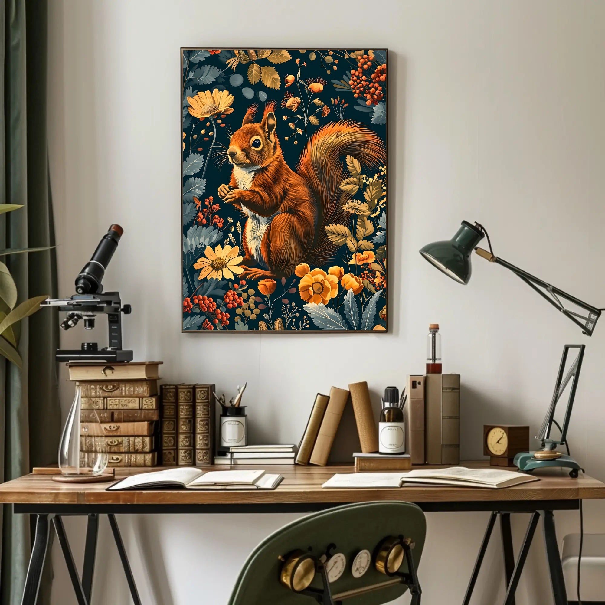 Red Squirrel in Enchanted Nature Animal Poster