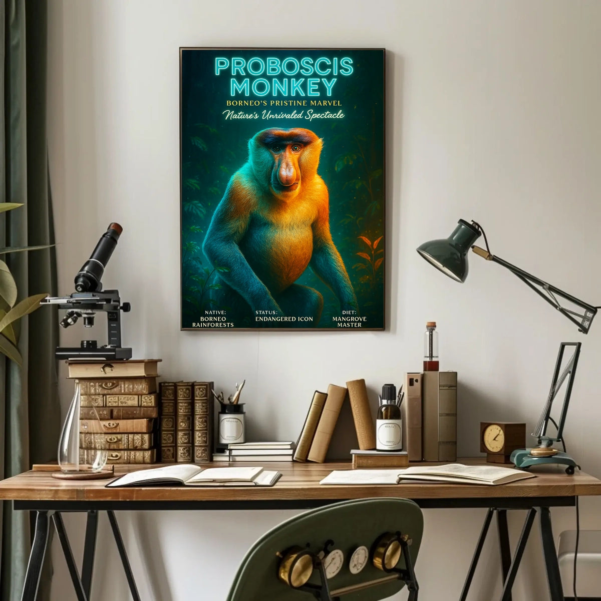 Proboscis Monkey Borneos Pristine Marvel Poster