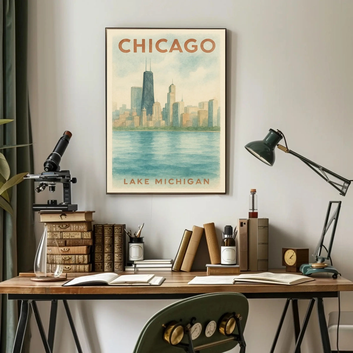 Chicago Skyline Lake Michigan Poster