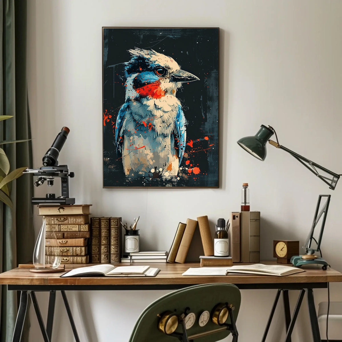 Vibrant Abstract Bird Art Poster for Modern Spaces
