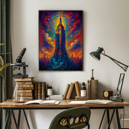 Celestial Skyscraper Poster