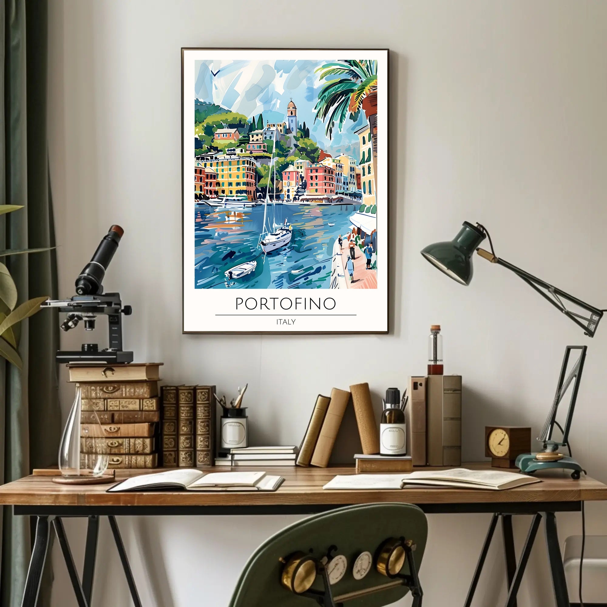 Portofino Harbor Poster PosterGoat