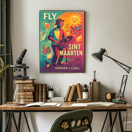 Sint Maarten Island Festive Travel Poster PosterGoat
