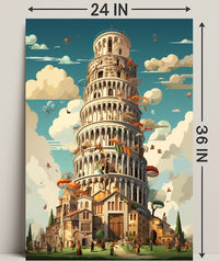 The Whimsical Tower Of Pisa Poster PosterGoat