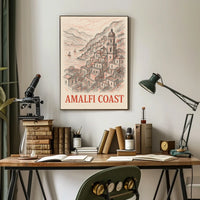 Amalfi Coast Poster Wall Art 18x24 Coastal Decor Coastal View
