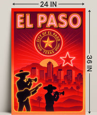 El Paso Cityscape Poster PosterGoat