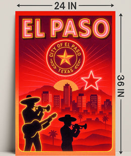 El Paso Cityscape Poster PosterGoat