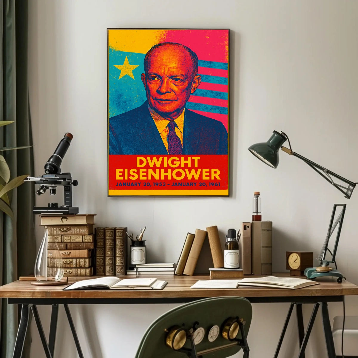 Dwight Eisenhower Travel Retro Pop Art Decor Poster