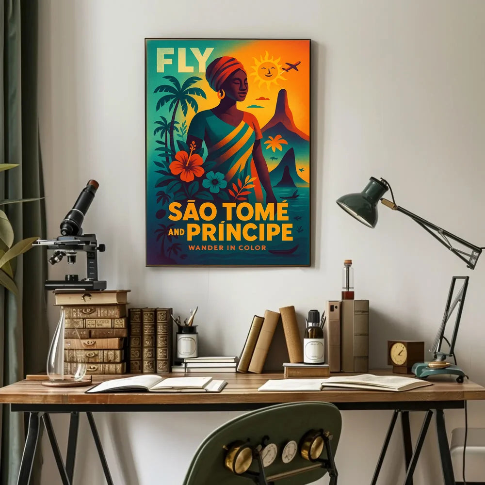 São Tomé and Príncipe Travel Poster Vibrant Island Escape PosterGoat