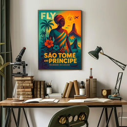 São Tomé and Príncipe Travel Poster Vibrant Island Escape PosterGoat