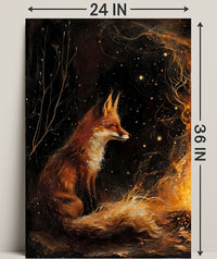 Enchanted Fox By The Fire William Morris Art Poster