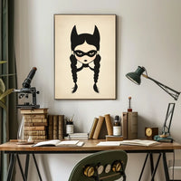 Mysterious Girl Stylized Illustration Braided Hair Poster