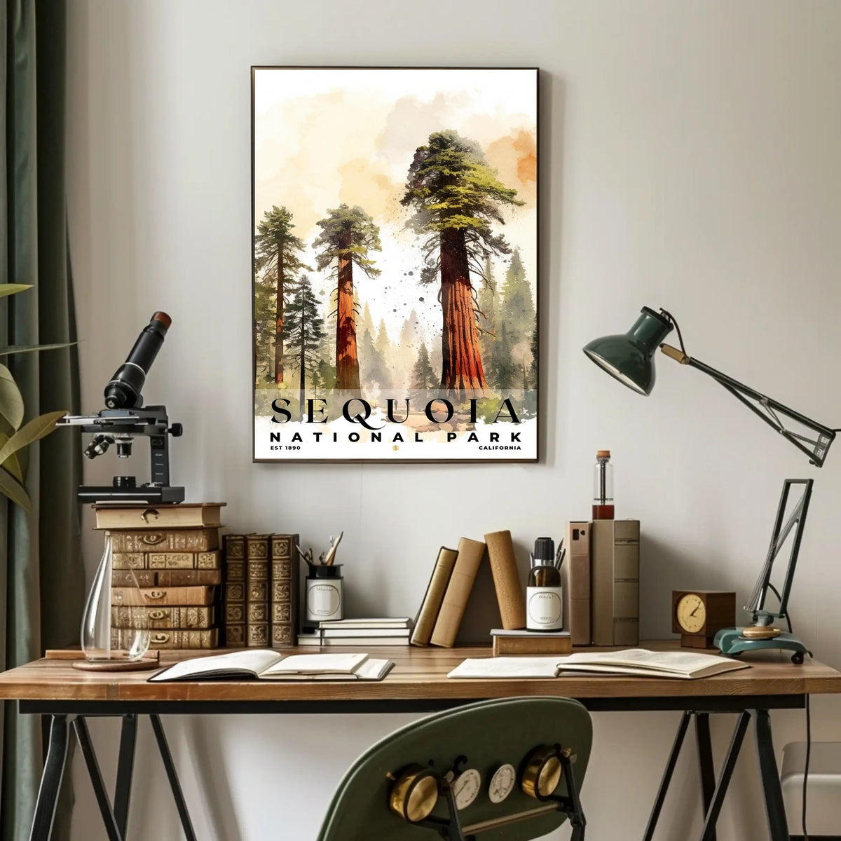 Sequoia Watercolor Wall Art Poster