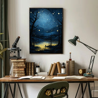 Starry Night Reflection Poster PosterGoat