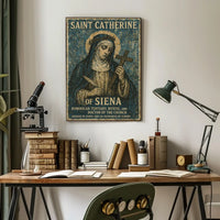 Saint Catherine of Siena Heritage Religious Art Poster