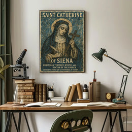 Saint Catherine of Siena Heritage Religious Art Poster