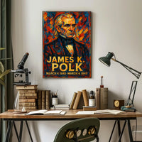 James K. Polk 11th President of the United States Glitch Hop Art Poster
