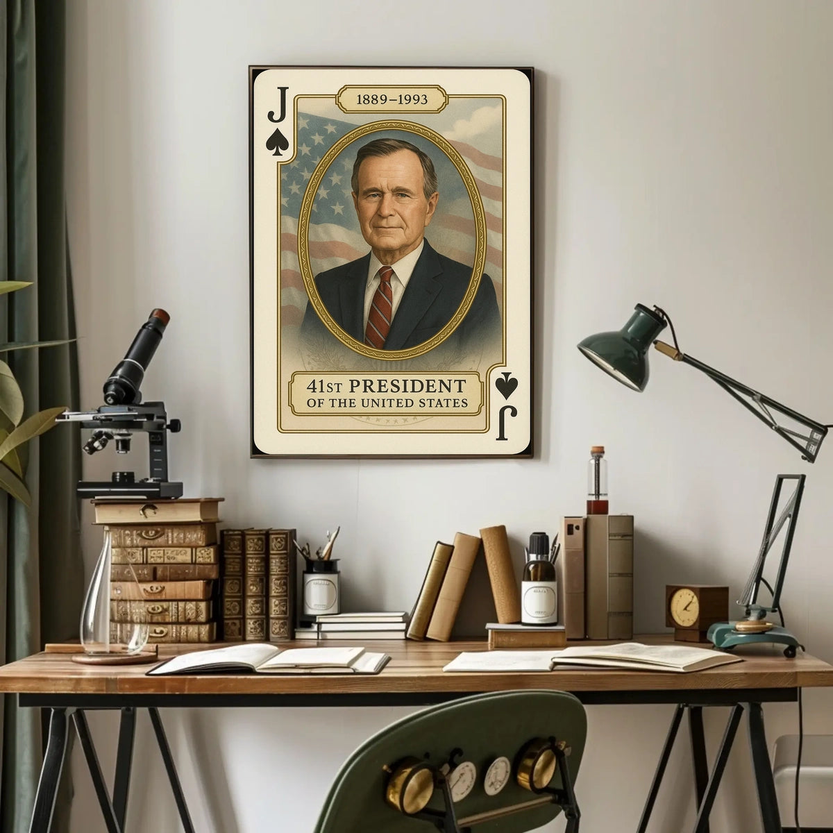 Portrait Of The 41St President Of The United States Poster