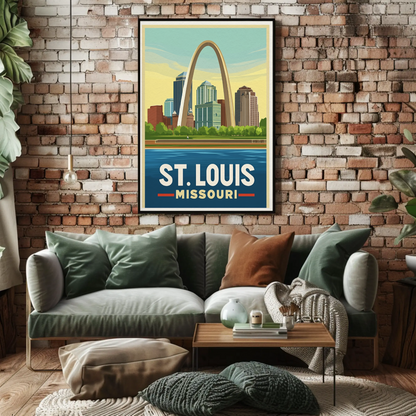 St. Louis Missouri Vintage Poster - Gateway Arch