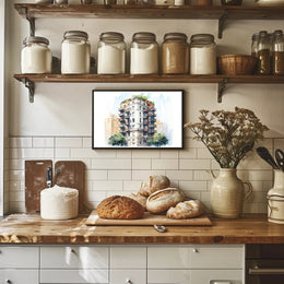 Urban Architectural Watercolor Poster