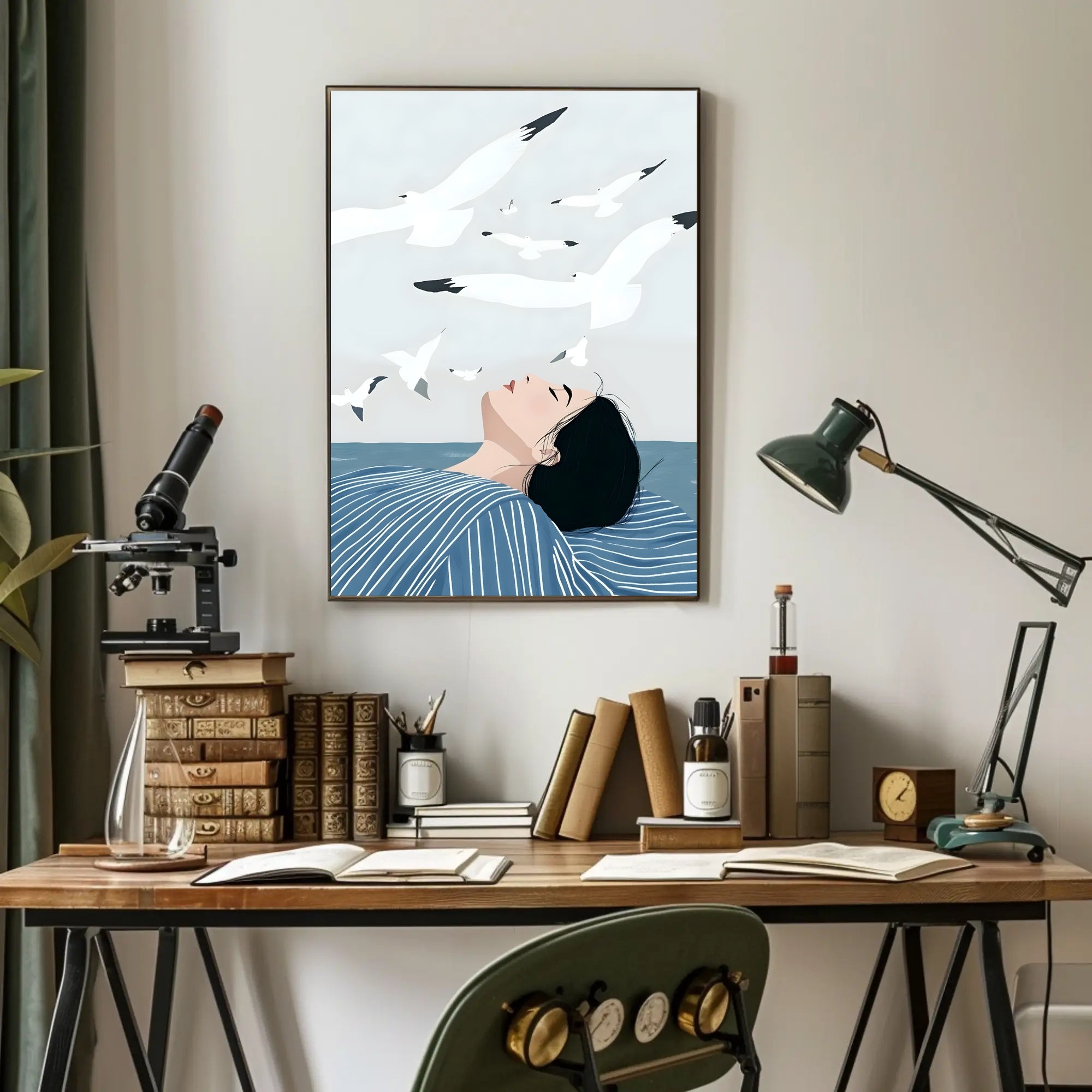 Serenity By The Sea Poster Coastal Wall Art Print