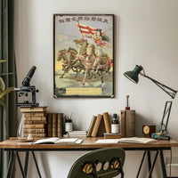 Gallant Rider with Flag Poster PosterGoat