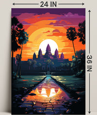 Sunset Over Angkor Wat Poster