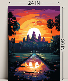 Sunset Over Angkor Wat Poster