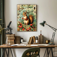 Festive Woodland Squirrel Poster