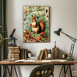Festive Woodland Squirrel Poster