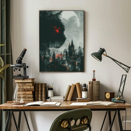 Cat Over Cityscape Poster