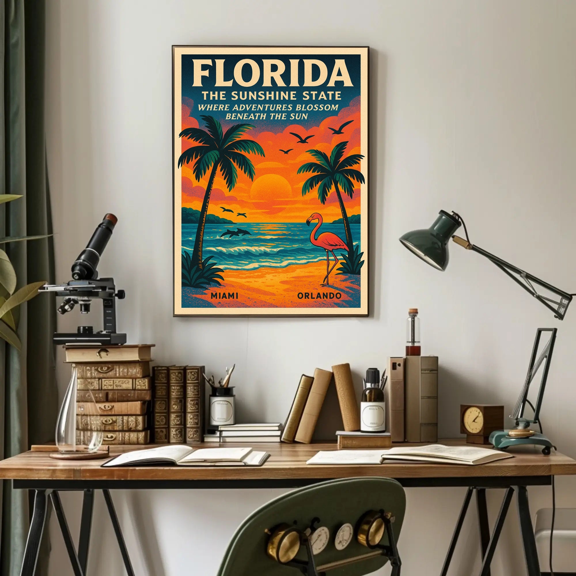 Florida Vintage Travel Poster Wall Art Print