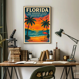 Florida Vintage Travel Poster Wall Art Print