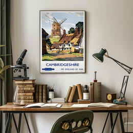 Vintage Cambridgeshire Travel Poster: See England by Rail PosterGoat
