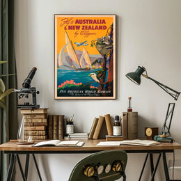 Fly To Australia New Zealand By Poster