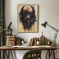 The Fiery Gaze Art Poster for Home Decor and Aesthetic Room Design PosterGoat