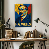 H.G. Wells Mosaic Portrait Poster