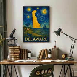 Delaware's Artistic Nightscape Travel Poster