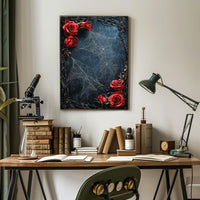 Dark Roses and Webs Moody Art Print Abstract Poster