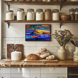 Vibrant Boats Poster