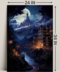 Enchanted Moonlit Castle Poster