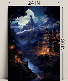 Enchanted Moonlit Castle Poster