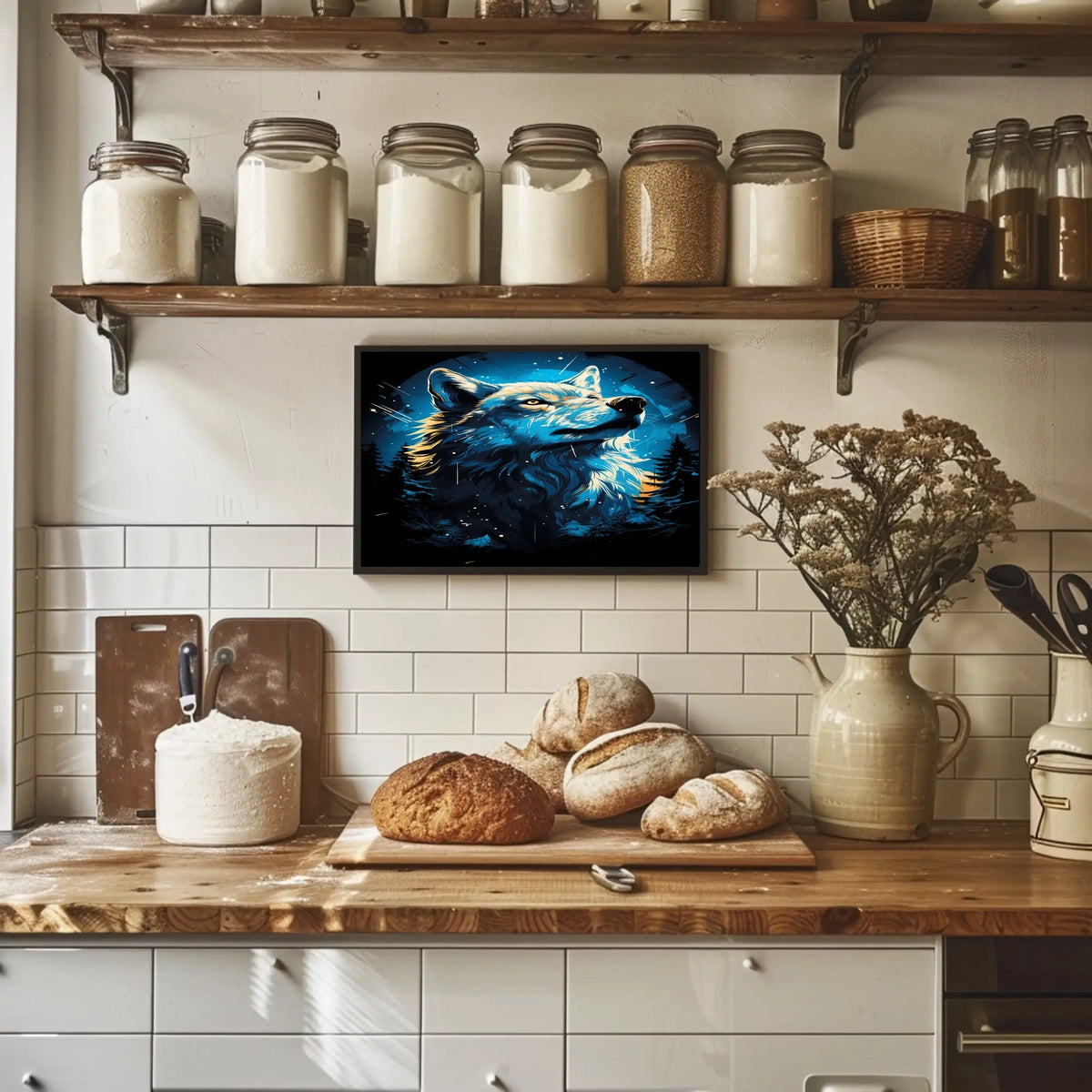 Majestic Wolf In The Moonlight Poster