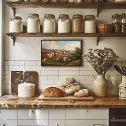 Countryside Village Scene Impressionist Art Poster