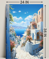 Serene Mediterranean Pathway Poster