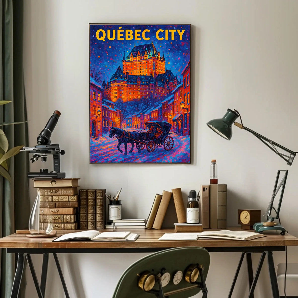 Québec City Winter Scene Poster